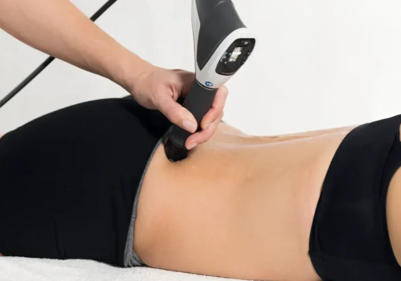 Body contouring procedure on woman's abdomen.